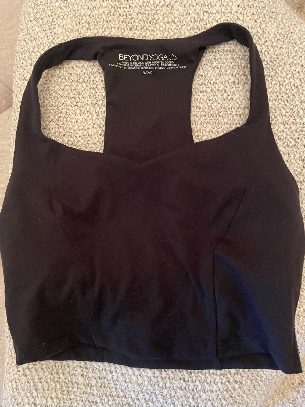Beyond Yoga Black Racerback Sports Bra Top